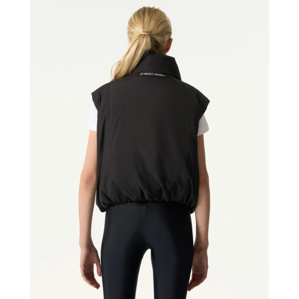 Perfect Moment Chevron Down Gilet in Black, view 3 | Vests | Coveti