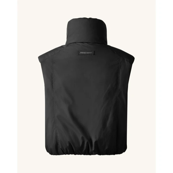 Perfect Moment Chevron Down Gilet in Black, view 6 | Vests | Coveti