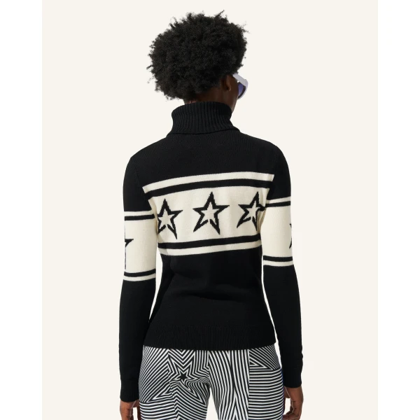Perfect Moment Chopper Merino Wool Sweater in Black, view 4 | Sweaters | Coveti