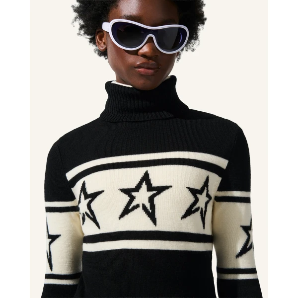 Perfect Moment Chopper Merino Wool Sweater in Black, view 6 | Sweaters | Coveti