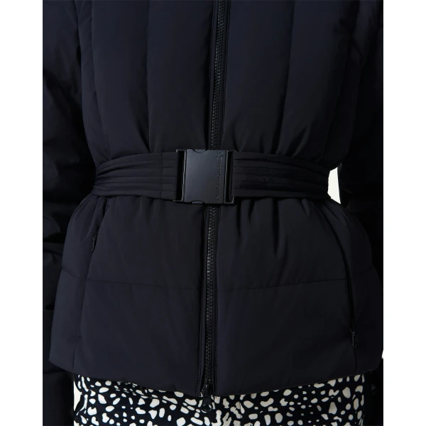 Perfect Moment Classic Waisted Down Ski Jacket in Black, view 4 | Jackets | Coveti