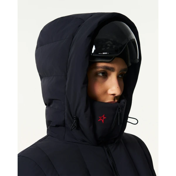Perfect Moment Classic Waisted Down Ski Jacket in Black, view 6 | Jackets | Coveti