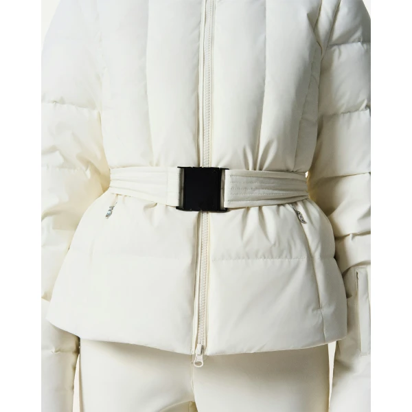 Perfect Moment Classic Waisted Down Ski Jacket in Snow White, view 4 | Jackets | Coveti