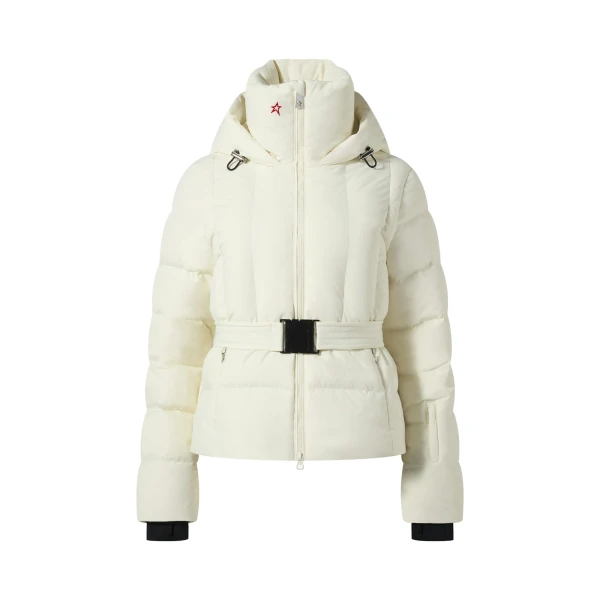 Classic Waisted Down Ski Jacket in Snow White