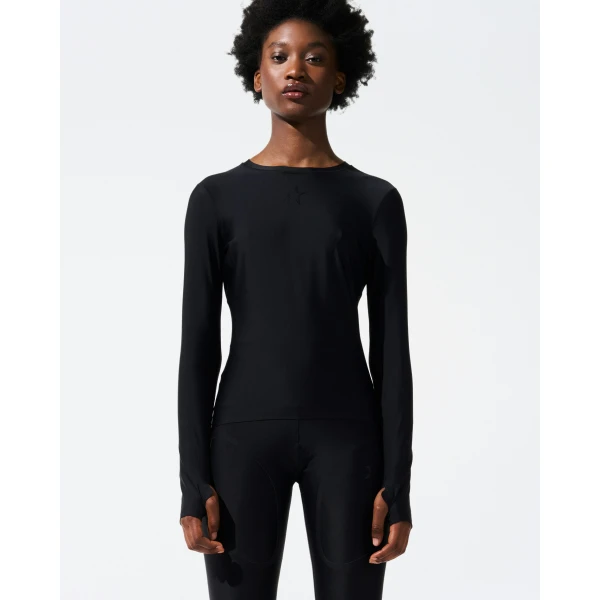 Perfect Moment Compression Base Layer Top in Black, view 2 | Long Sleeve | Coveti