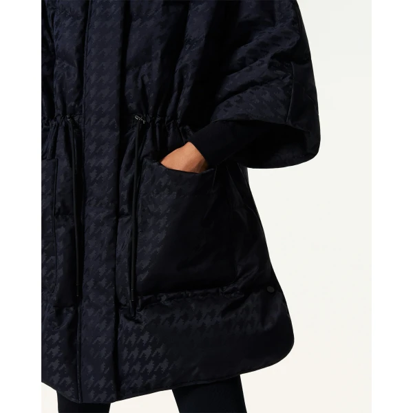 Perfect Moment Cosmo Cape Jacket in Black Houndstooth, view 4 | Jackets | Coveti