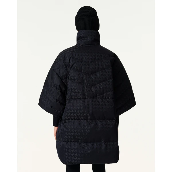 Perfect Moment Cosmo Cape Jacket in Black Houndstooth, view 5 | Jackets | Coveti