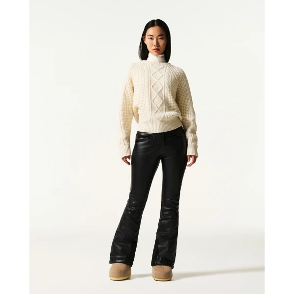 Perfect Moment Crystal Merino Wool Sweater in Cream, view 2 | Sweaters | Coveti