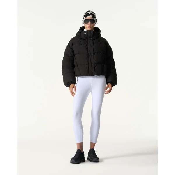 Perfect Moment Down Cropped Puffer Jacket in Black, view 2 | Jackets | Coveti