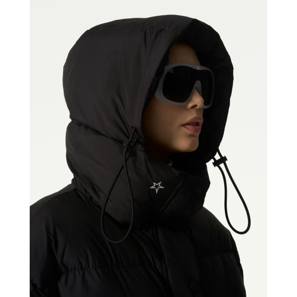 Perfect Moment Down Cropped Puffer Jacket in Black, view 5 | Jackets | Coveti