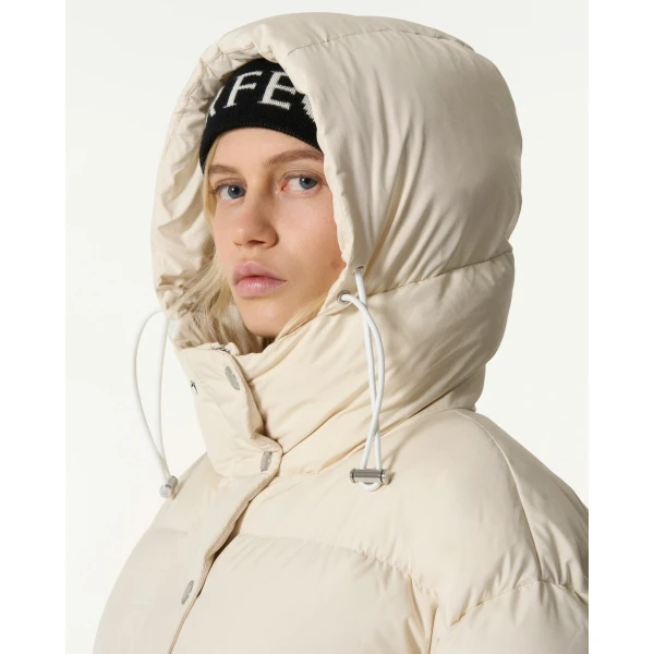Perfect Moment Down Cropped Puffer Jacket in Snow White, view 6 | Jackets | Coveti