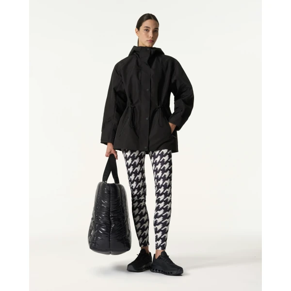 Perfect Moment Drawstring Windbreaker Jacket in Black, view 2 | Jackets | Coveti