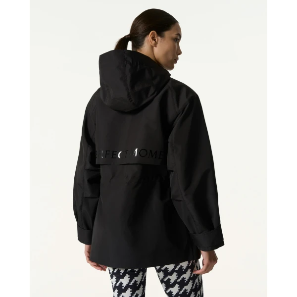 Perfect Moment Drawstring Windbreaker Jacket in Black, view 3 | Jackets | Coveti