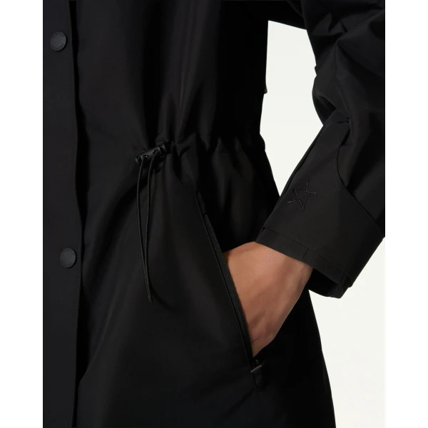Perfect Moment Drawstring Windbreaker Jacket in Black, view 4 | Jackets | Coveti