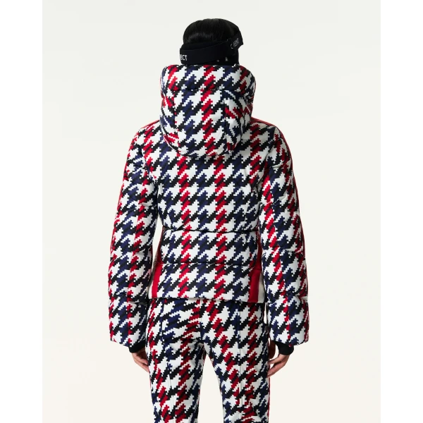 Perfect Moment Duvet Down Ski Jacket in Houndstooth, view 4 | Jackets | Coveti