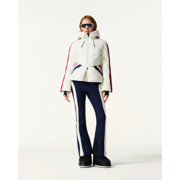 Perfect Moment Duvet Down Ski Jacket in Snow White, view 2 | Jackets | Coveti