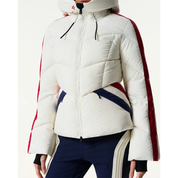 Perfect Moment Duvet Down Ski Jacket in Snow White, view 4 | Jackets | Coveti