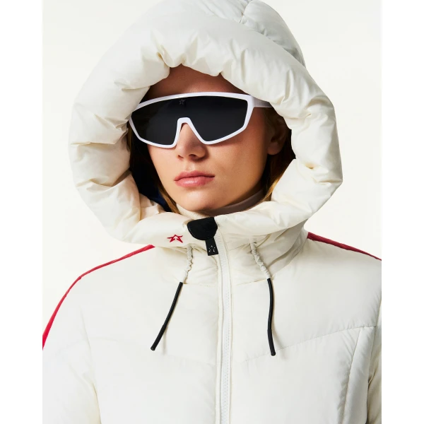 Perfect Moment Duvet Down Ski Jacket in Snow White, view 5 | Jackets | Coveti