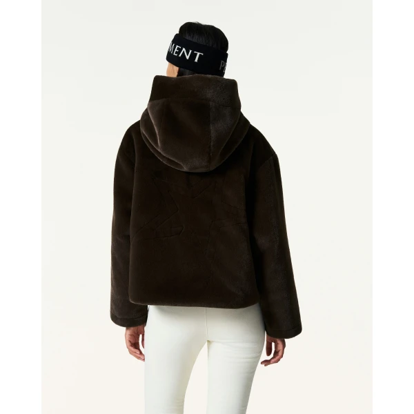 Perfect Moment Faux Fur Hoodie in Brown, view 5 | Jackets | Coveti