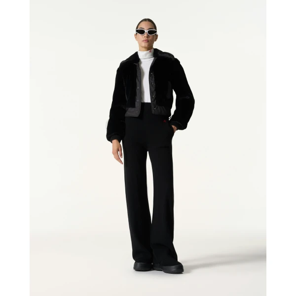 Perfect Moment Giorgia Faux Fur Cropped Jacket in Black, view 2 | Jackets | Coveti