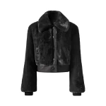 Perfect Moment Giorgia Faux Fur Cropped Jacket in Black | Jackets | Coveti