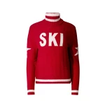 Perfect Moment Glacier Merino Wool Turtleneck Sweater in Red | Turtlenecks | Coveti