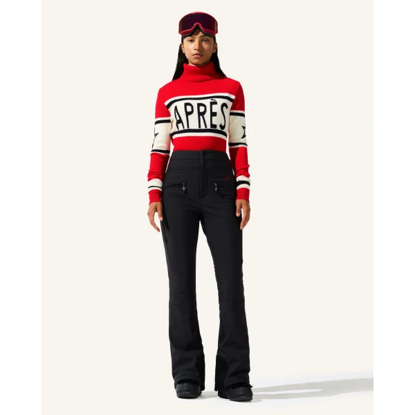 Perfect Moment High-Waist Aurora Flare Ski Pant in Black 2192, view 2 | Pants | Coveti