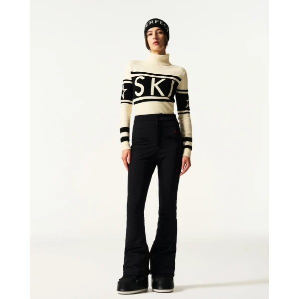 Perfect Moment High-Waist Aurora Flare Ski Pant in Black, view 2 | Pants | Coveti