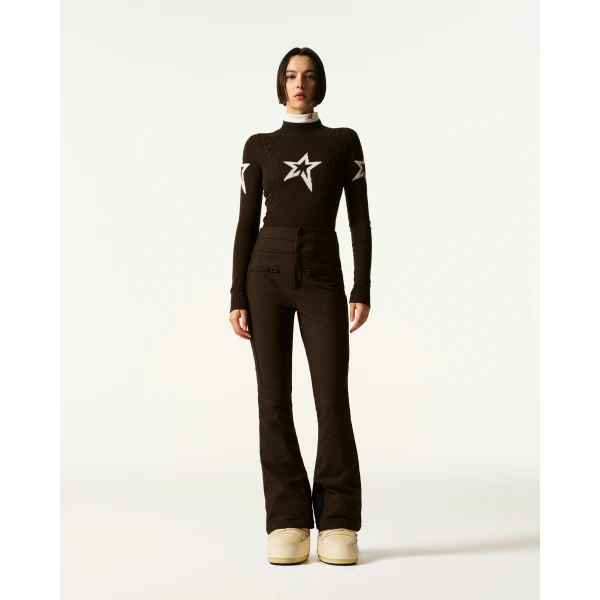 Perfect Moment High-Waist Aurora Flare Ski Pant in Brown, view 2 | Pants | Coveti