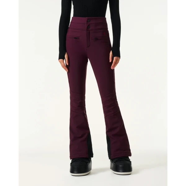Perfect Moment High-Waist Aurora Flare Ski Pant in Burgundy, view 3 | Pants | Coveti