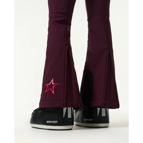 Perfect Moment High-Waist Aurora Flare Ski Pant in Burgundy, view 5 | Pants | Coveti