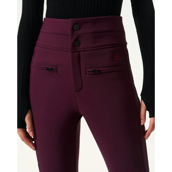 Perfect Moment High-Waist Aurora Flare Ski Pant in Burgundy, view 6 | Pants | Coveti