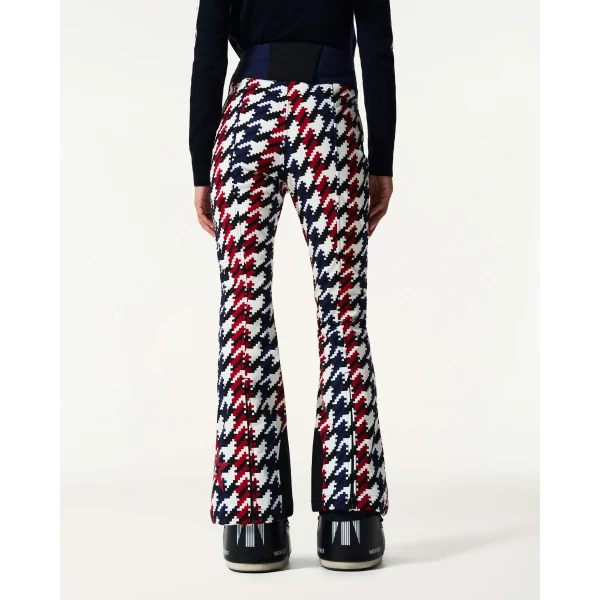 Perfect Moment High-Waist Aurora Flare Ski Pant in Houndstooth, view 4 | Pants | Coveti