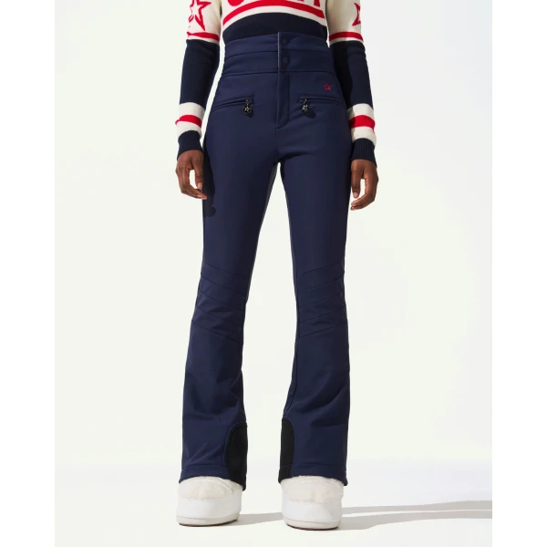Perfect Moment High-Waist Aurora Flare Ski Pant in Navy 2191, view 3 | Pants | Coveti