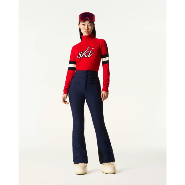 Perfect Moment High-Waist Aurora Flare Ski Pant in Navy, view 2 | Pants | Coveti