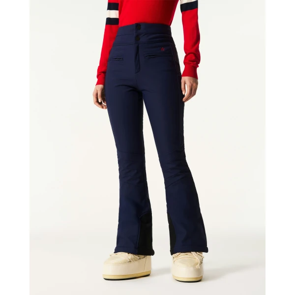 Perfect Moment High-Waist Aurora Flare Ski Pant in Navy, view 3 | Pants | Coveti