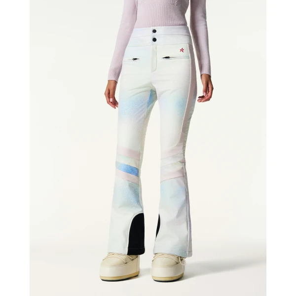 Perfect Moment High-Waist Aurora Flare Ski Pant in Pastel Rainbow, view 3 | Pants | Coveti