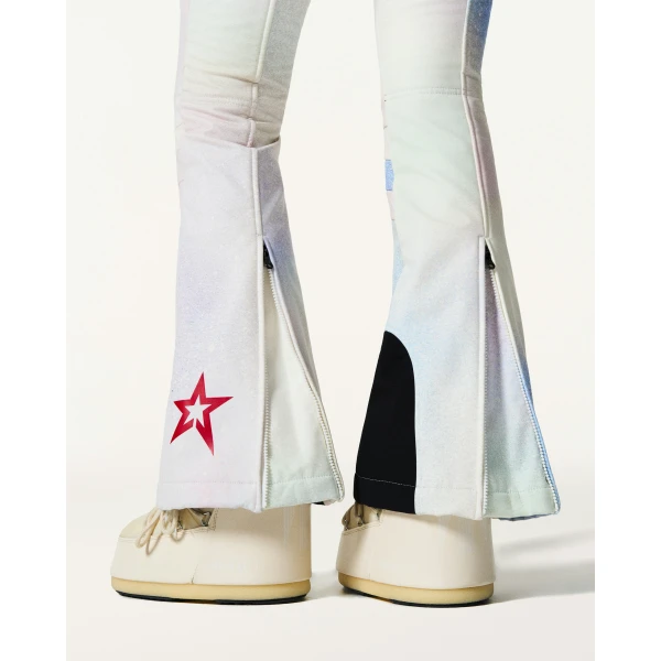 Perfect Moment High-Waist Aurora Flare Ski Pant in Pastel Rainbow, view 6 | Pants | Coveti