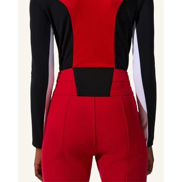 Perfect Moment High-Waist Aurora Flare Ski Pant in Red 1702, view 6 | Pants | Coveti