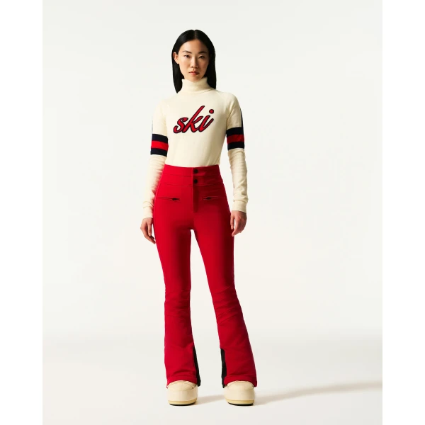 Perfect Moment High-Waist Aurora Flare Ski Pant in Red, view 2 | Pants | Coveti