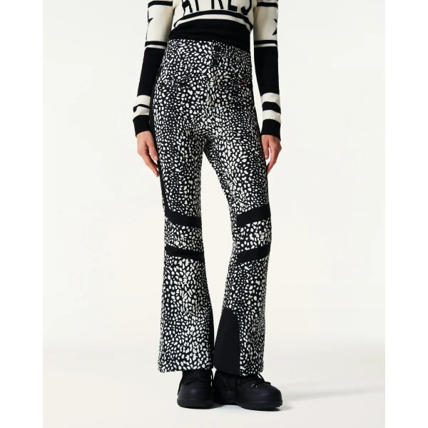 Perfect Moment High-Waist Aurora Flare Ski Pant in Snow Leopard, view 3 | Pants | Coveti