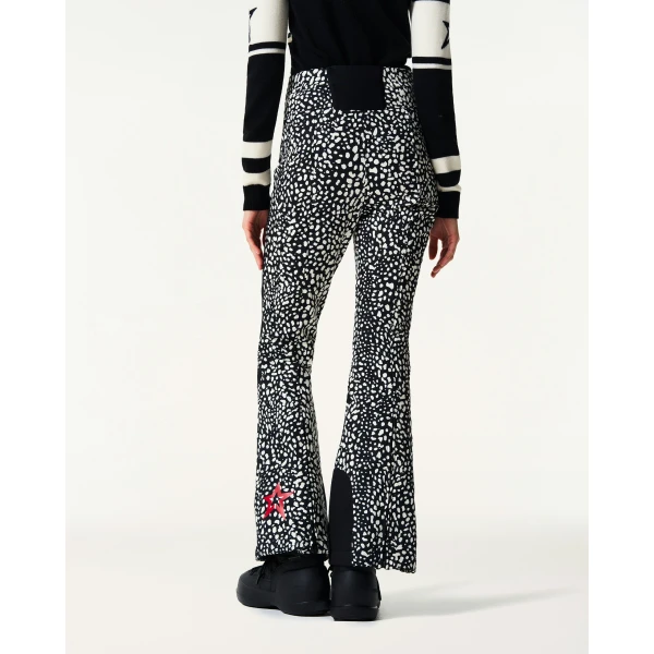 Perfect Moment High-Waist Aurora Flare Ski Pant in Snow Leopard, view 4 | Pants | Coveti