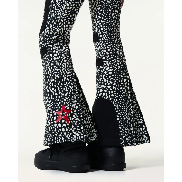 Perfect Moment High-Waist Aurora Flare Ski Pant in Snow Leopard, view 5 | Pants | Coveti
