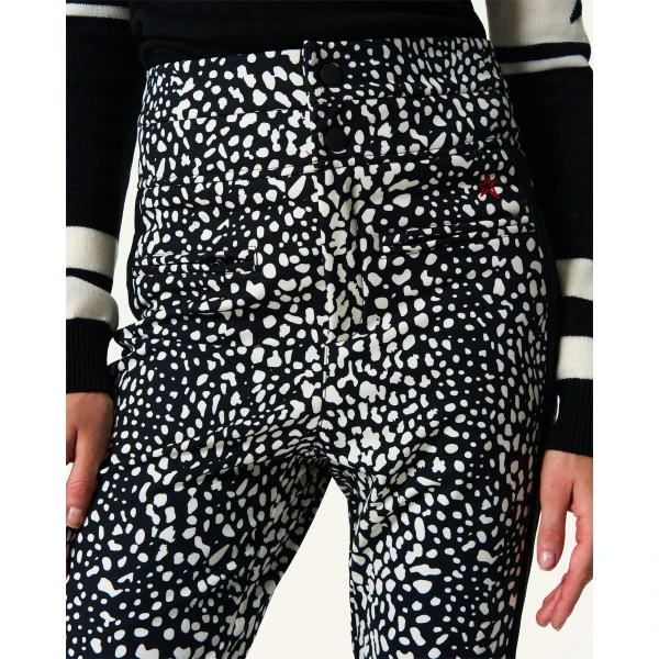 Perfect Moment High-Waist Aurora Flare Ski Pant in Snow Leopard, view 6 | Pants | Coveti