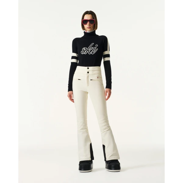 Perfect Moment High-Waist Aurora Flare Ski Pant in Snow White, view 2 | Pants | Coveti