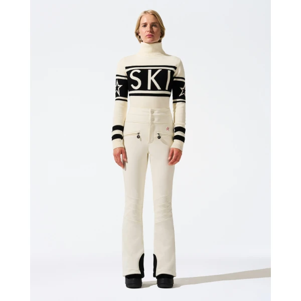 Perfect Moment High-Waist Aurora Flare Ski Pant in White, view 6 | Pants | Coveti
