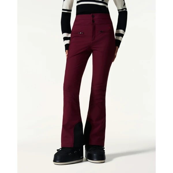Perfect Moment High-Waist Aurora Flare Ski Pant in Wine 2479, view 3 | Pants | Coveti