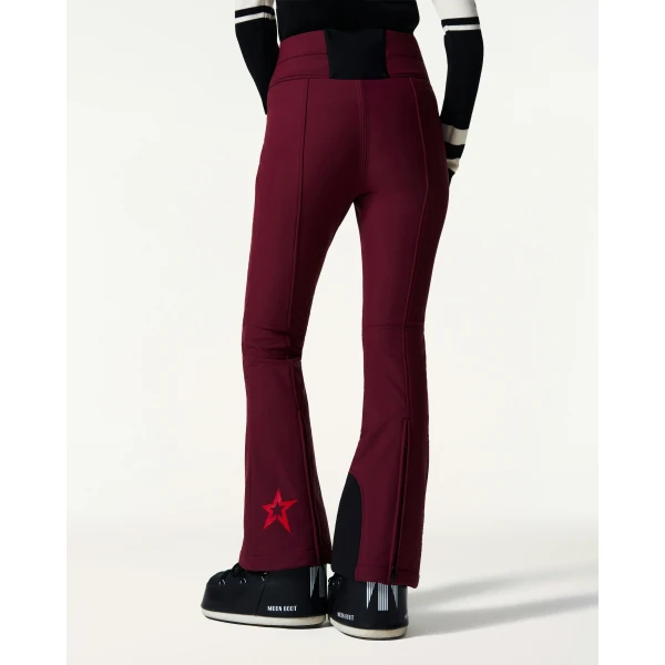 Perfect Moment High-Waist Aurora Flare Ski Pant in Wine 2479, view 4 | Pants | Coveti