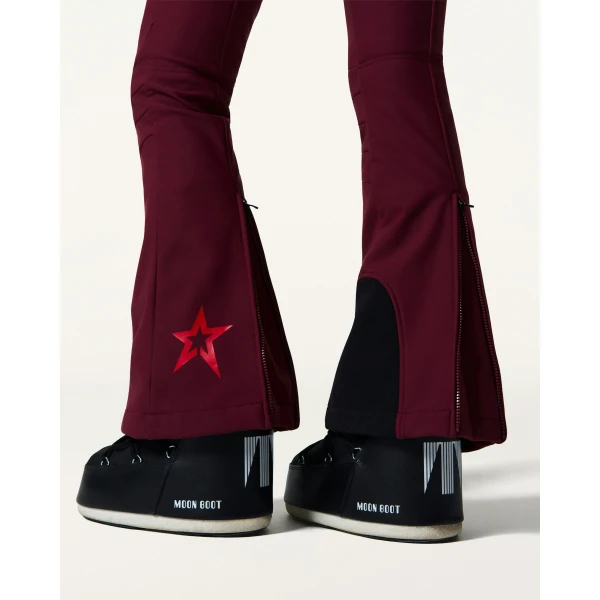Perfect Moment High-Waist Aurora Flare Ski Pant in Wine 2479, view 6 | Pants | Coveti