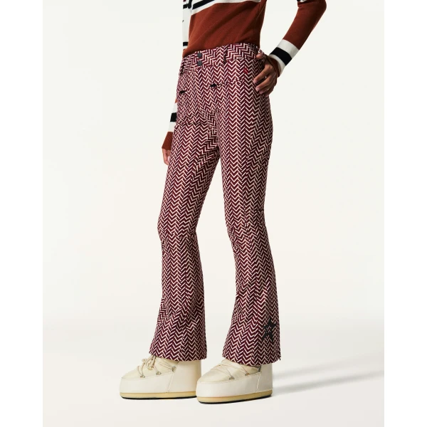 Perfect Moment High-Waist Aurora Flare Ski Pant in Wine, view 3 | Pants | Coveti